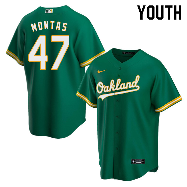 Nike Youth #47 Frankie Montas Oakland Athletics Baseball Jerseys Sale-Green